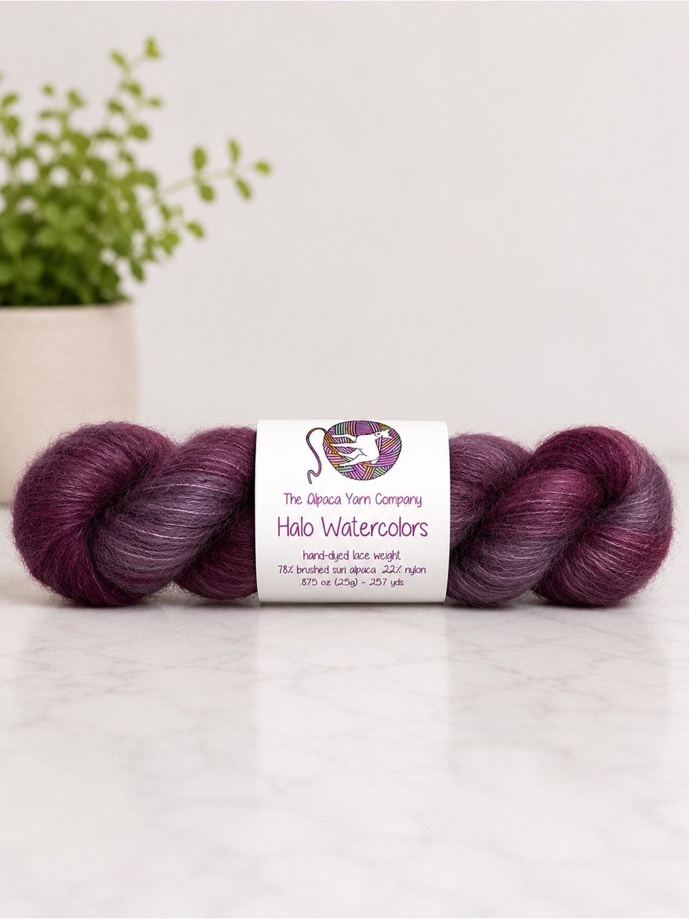Halo Watercolors Kahlo Lace Suri Alpaca Yarn Bundle 5 Hanks 1,285 Yards - Picture 4 of 5